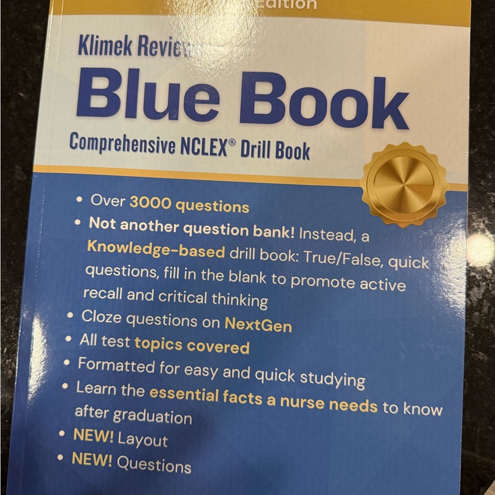 Klimek Reviews Blue Book NCLEX Drill Book